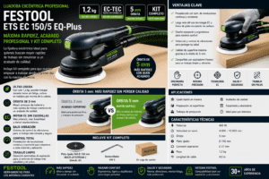 Lijadora excéntrica FESTOOL ETS EC 150/5 EQ-Plus