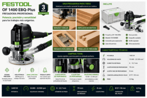 Fresadora FESTOOL OF 1400 EBQ-Plus