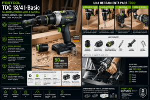 Taladro atornillador a batería FESTOOL TDC 18/4 I-Basic