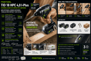 Atornillador de impacto a batería FESTOOL TID 18 HPC 4,0 I-Plus