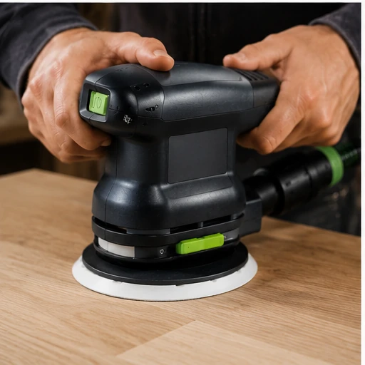 Uso de la lijadora Festool ETS 150/3 EQ para lijado fino de superficies de madera